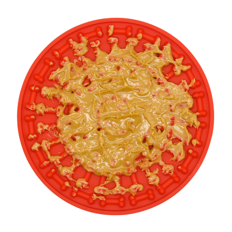 Manufacturer wholesale blue red silicone dog slow feeder bowl stick on the wall