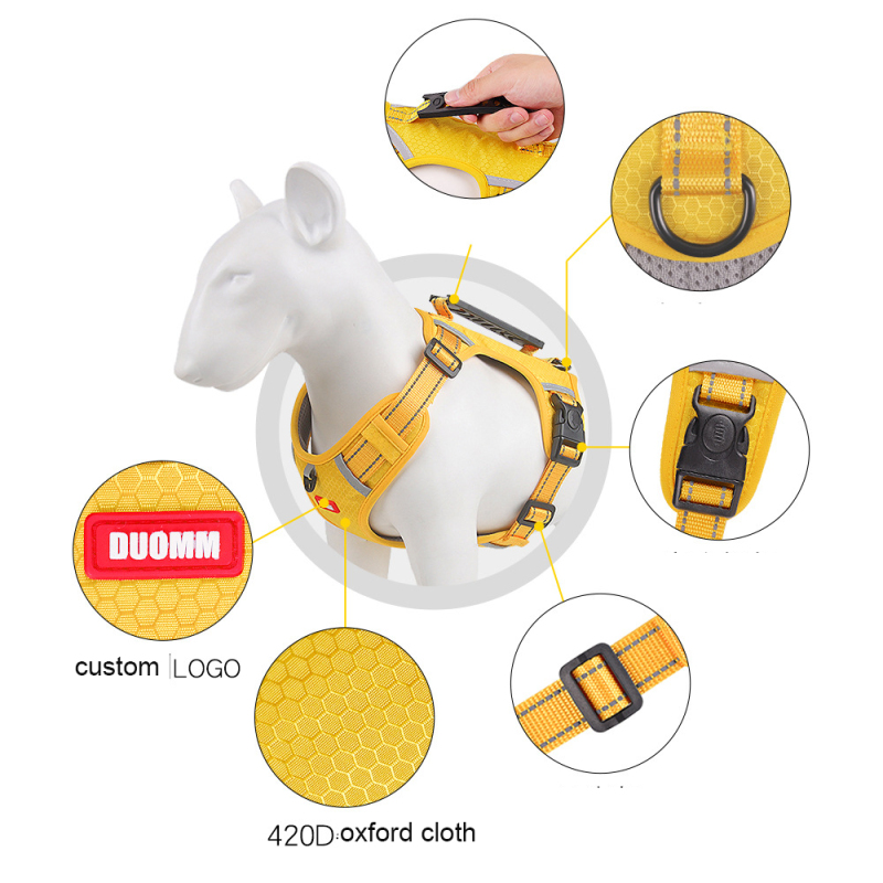 Manufacturer wholesale custom logo breathable dog harness with reflective stripe