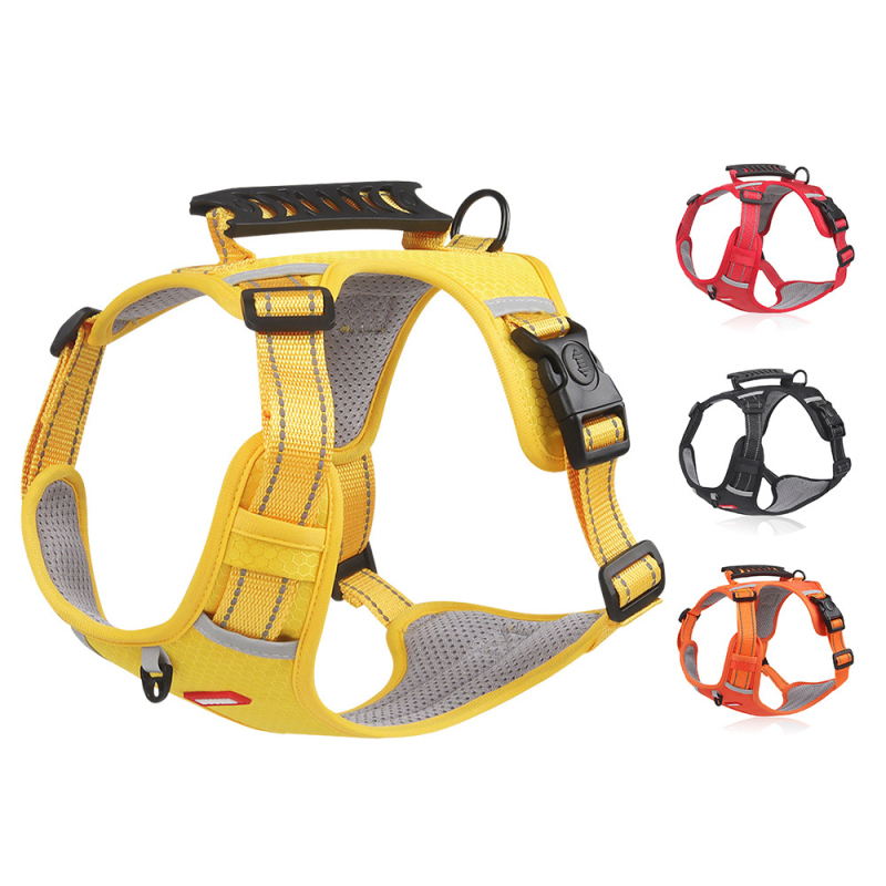 Manufacturer wholesale custom logo breathable dog harness with reflective stripe