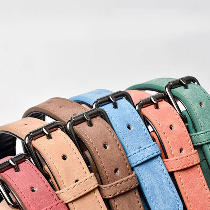 Wholesale Custom Logo Adjustable Dog Leather Collar