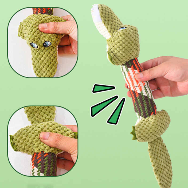 Manufacturer Wholesale Crocodile Fox Squeaky Dog Plush Rope Toys