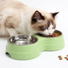 Wholesales Stainless Steel Detachable Washable Dog Pet Cat Bowl Double