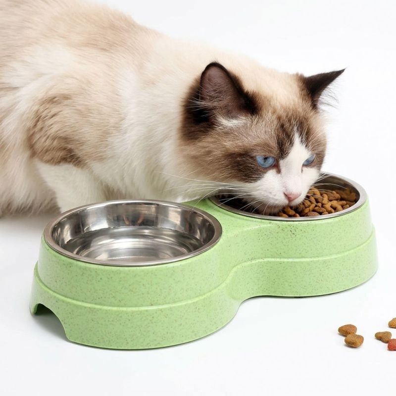 Wholesales Stainless Steel Detachable Washable Dog Pet Cat Bowl Double