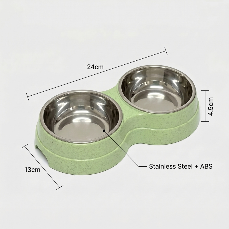 Wholesales Stainless Steel Detachable Washable Dog Pet Cat Bowl Double