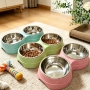 Wholesales Stainless Steel Detachable Washable Dog Pet Cat Bowl Double
