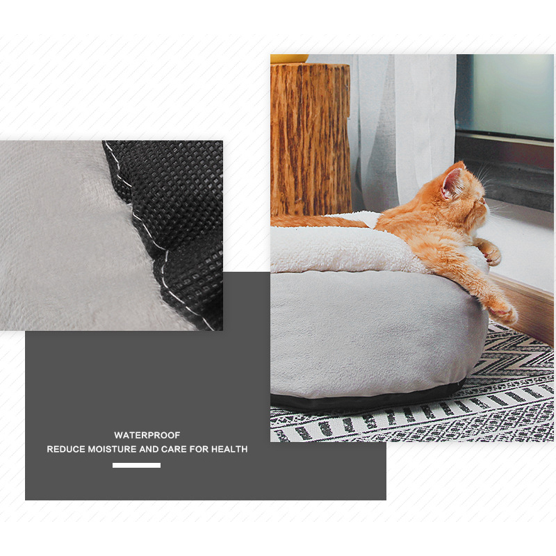 Manufacturer wholesale cute warm foldable dog cat soft round bed