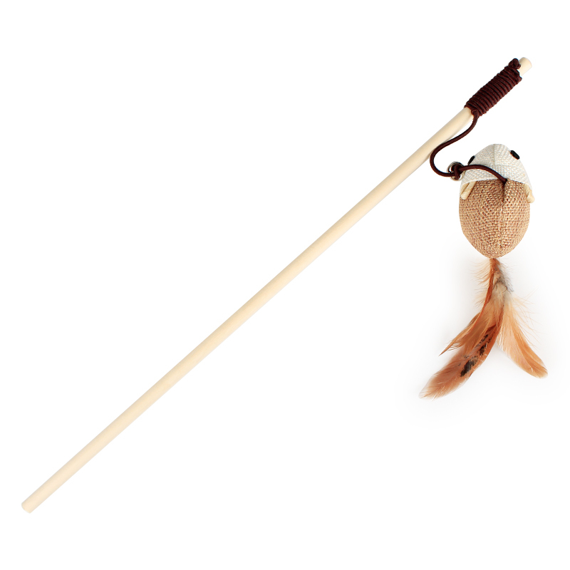Wholesale Interactive Wooden Cat Teaser Stick