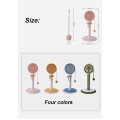 Manufacturer wholesale yellow blue pink green sisal cat scratcher tree lollipop design