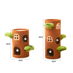 Wholesale Sisal Short Plush Cat House With Scratcher Mat