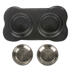 wholesale manufacturer stainless steel silicone pet dog bowl