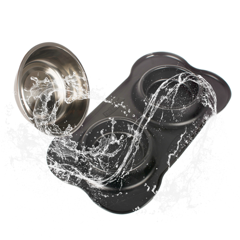 wholesale manufacturer stainless steel silicone pet dog bowl