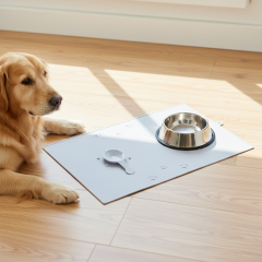 Wholesale Silicone Grey Easy Clean Cat Dog Pet Feeding Mat