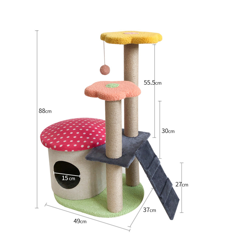 Manufacturer wholesale cute design cashmere cat tree with house