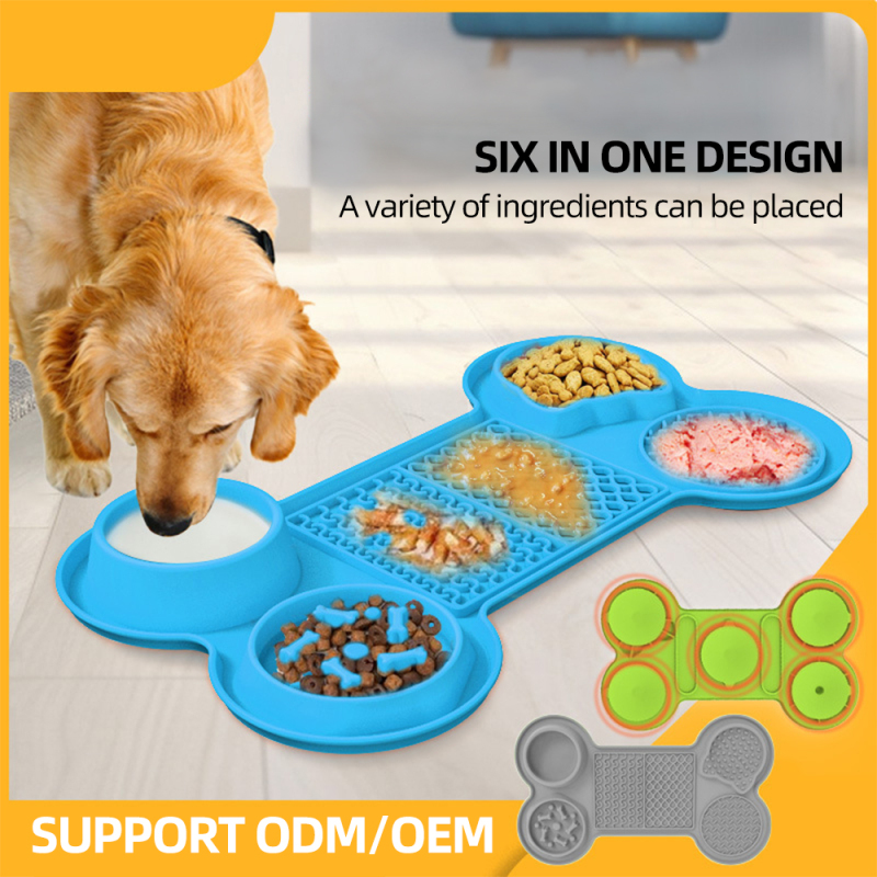 Wholesale Bone Shape Silicone Slow Feeder Dog Lick Mat