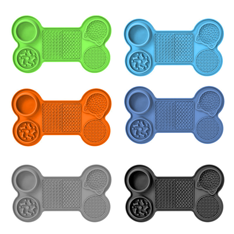 Wholesale Bone Shape Silicone Slow Feeder Dog Lick Mat
