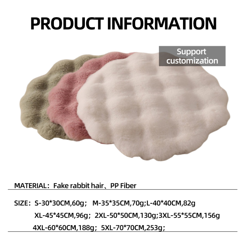 Wholesale Custom Logo Pet Product Warm Plush Thick Cat Dog Round Mat
