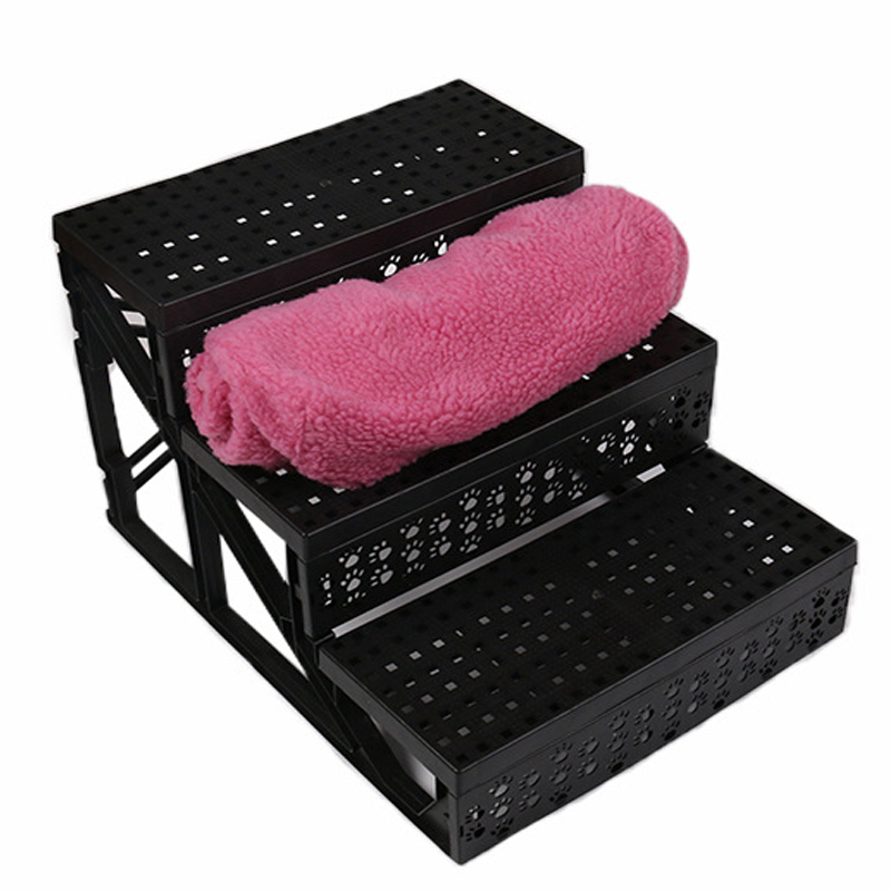 wholesale manufacturer stable plastic multicolor plush carrier portable foldable pet ladder dog stairs