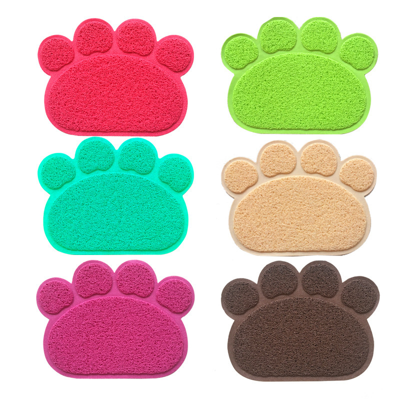 wholesale manufacturer pvc waterproof cat paw shape pet dog feeding mat