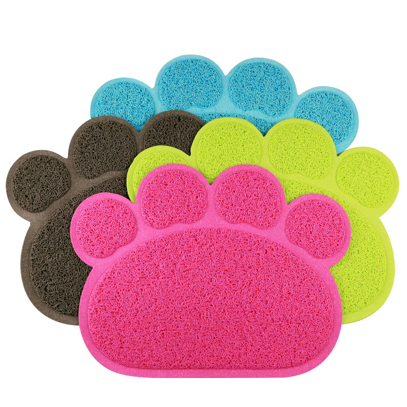wholesale manufacturer pvc waterproof cat paw shape pet dog feeding mat