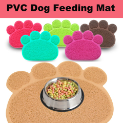 wholesale manufacturer pvc waterproof cat paw shape pet dog feeding mat