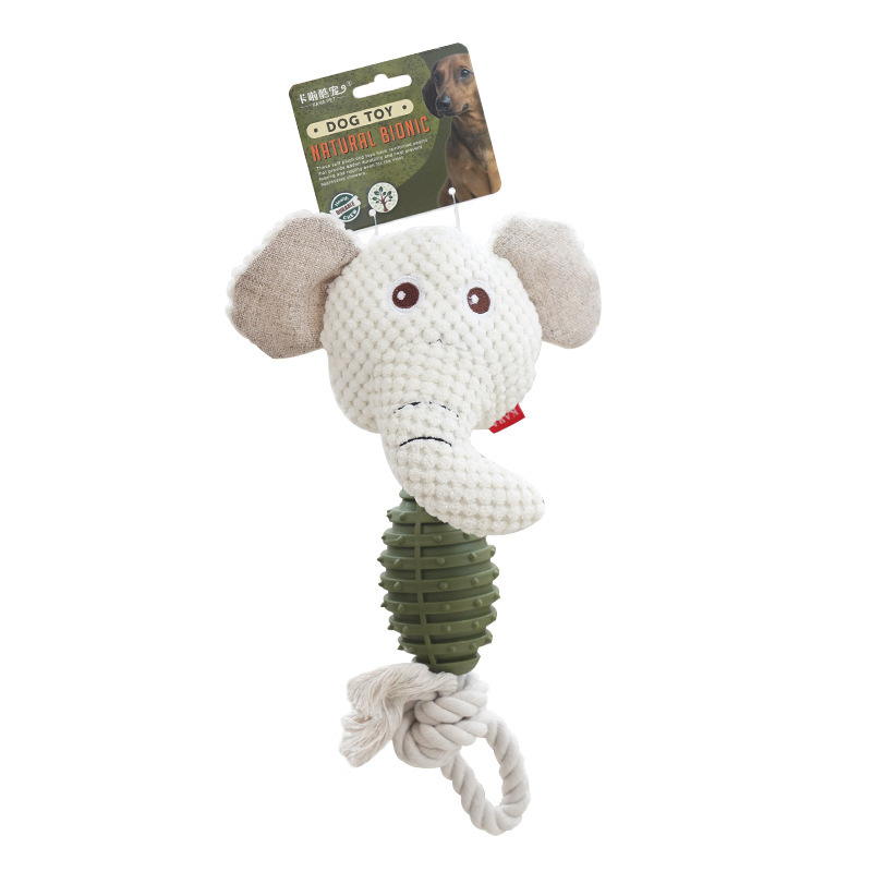 Wholesale Custom Logo Chew Squeaky Rope TPR Plush Pet Product Dog Toys