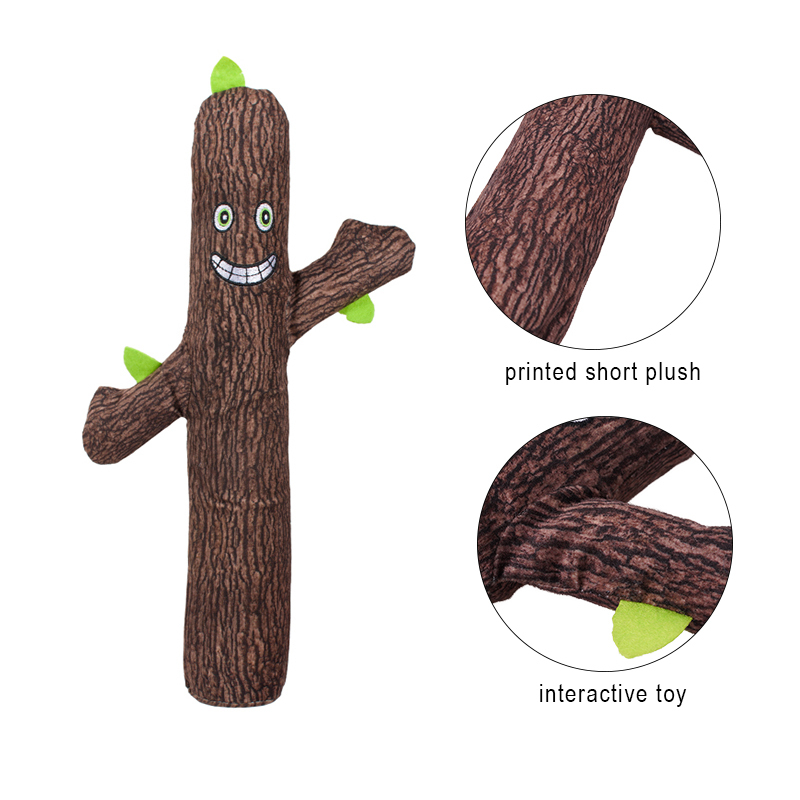 Manufacturer wholesale wood cactus loofah shape dog plush squeak toys
