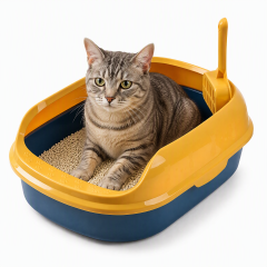 Wholesale Plastic Green Blue Washable Cat Litter Box