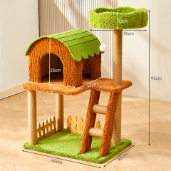 Wholesale Sisal Short Plush Cat Tree House Luxury