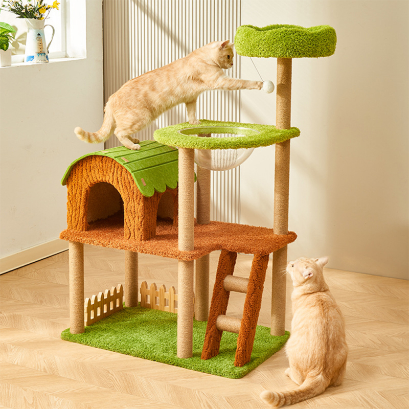 Wholesale Sisal Short Plush Cat Tree House Luxury