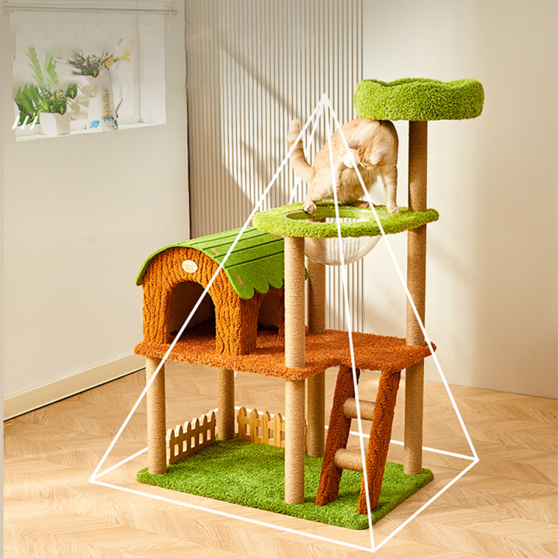 Wholesale Sisal Short Plush Cat Tree House Luxury