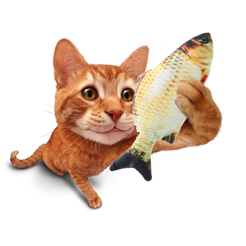 Manufacturer wholesale electric USB charging shock cat plush fish toys