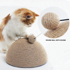 Manufacturer wholesale short plush bottom sisal half cat scratcher ball