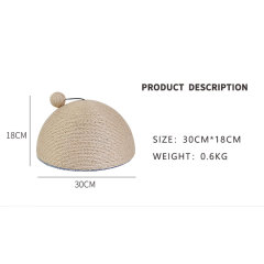 Manufacturer wholesale short plush bottom sisal half cat scratcher ball