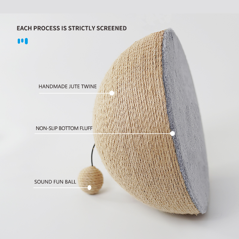 Manufacturer wholesale short plush bottom sisal half cat scratcher ball