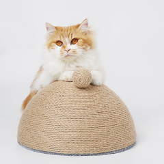 Manufacturer wholesale short plush bottom sisal half cat scratcher ball