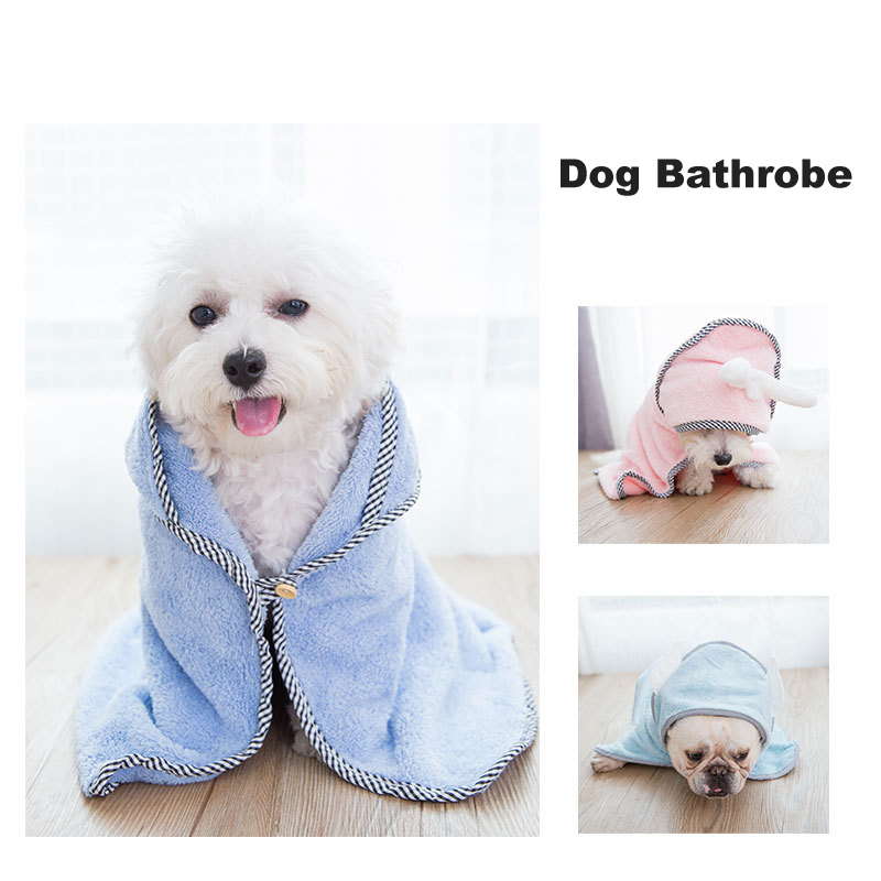 wholesale manufacturer OEM custom logo cute comfortable cotton soft pet dog bathrobe