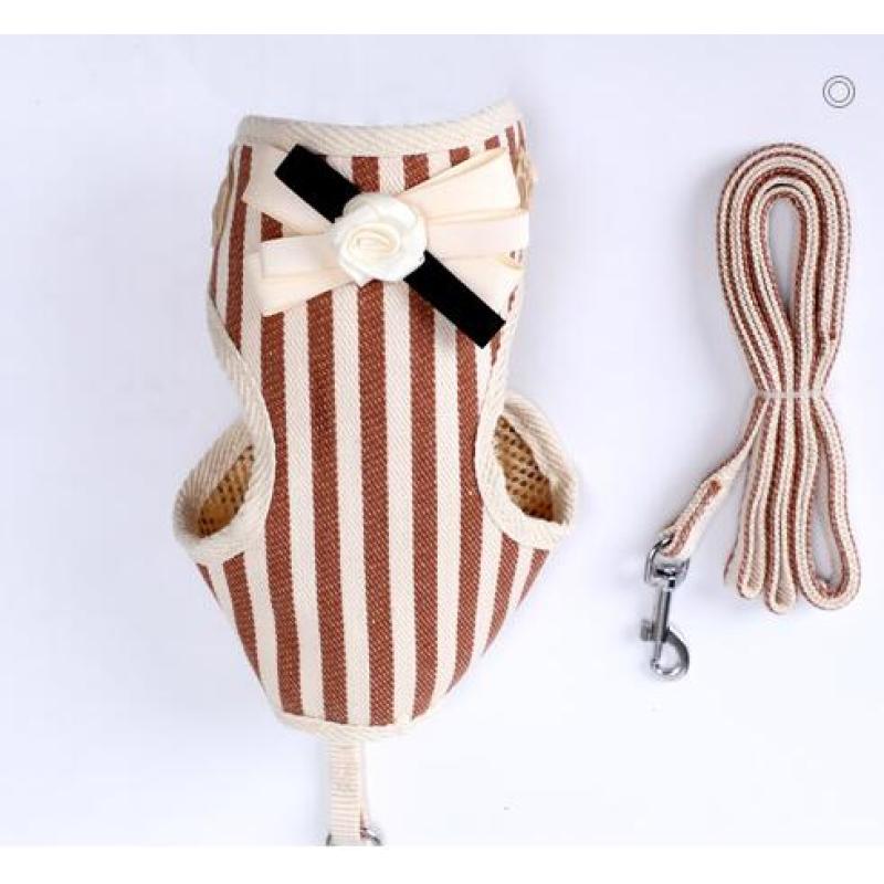 Manufacturer wholesale custom logo multi colors breathable adjustable pet cat dog harness with leash