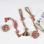 Wholesale Chew Bite Resistant Rainbow Color Pet Dog Rope Toy Set