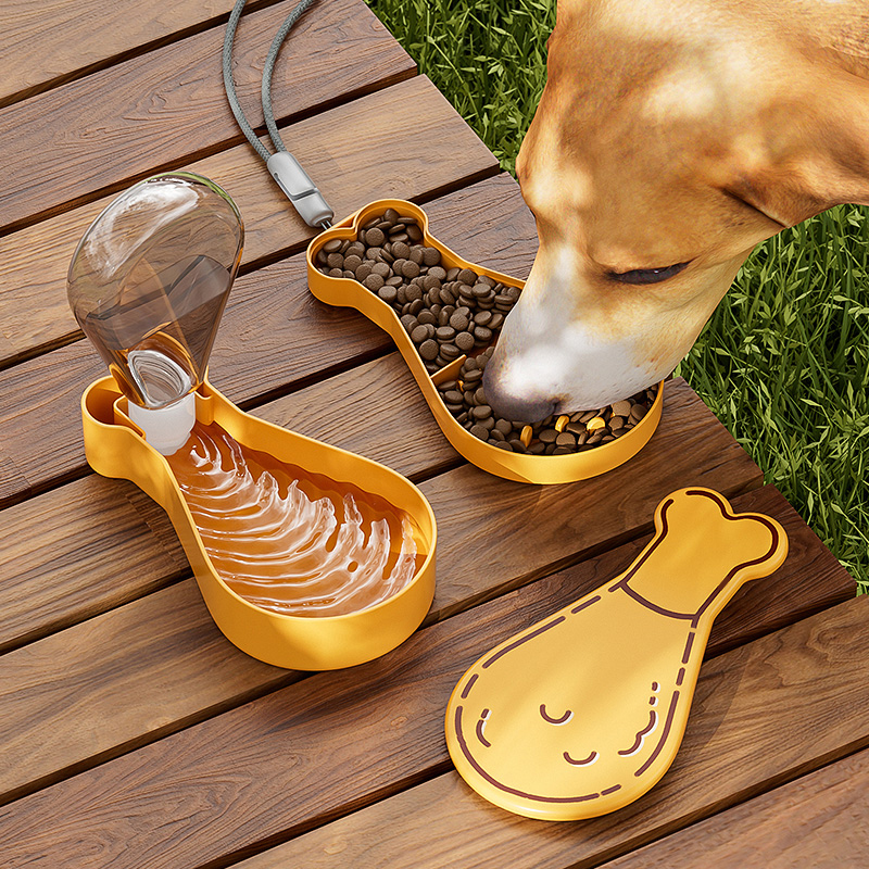 Wholesale Portable Dog Food Container Bowl Cat Pet Water Dispenser Bottle