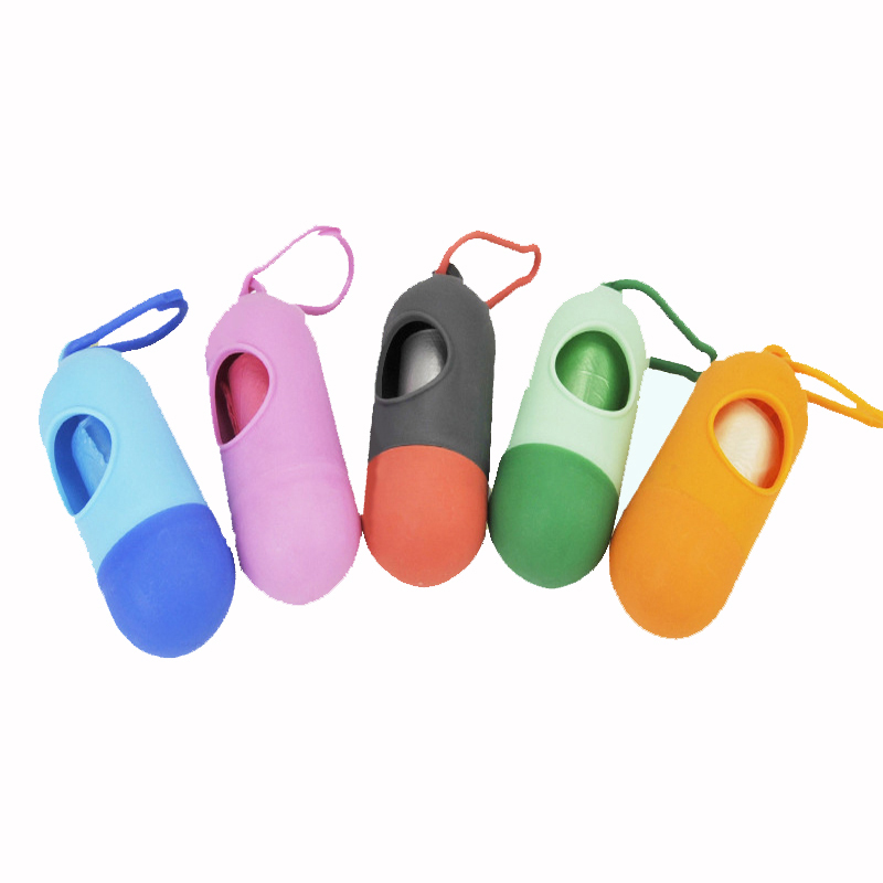 Portable Blue Capsule Type Dog Waste Bags Holder