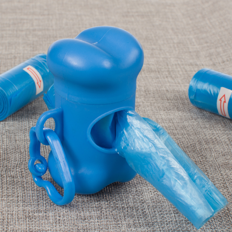 Portable Blue Capsule Type Dog Waste Bags Holder