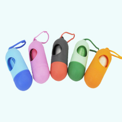 Portable Blue Capsule Type Dog Waste Bags Holder
