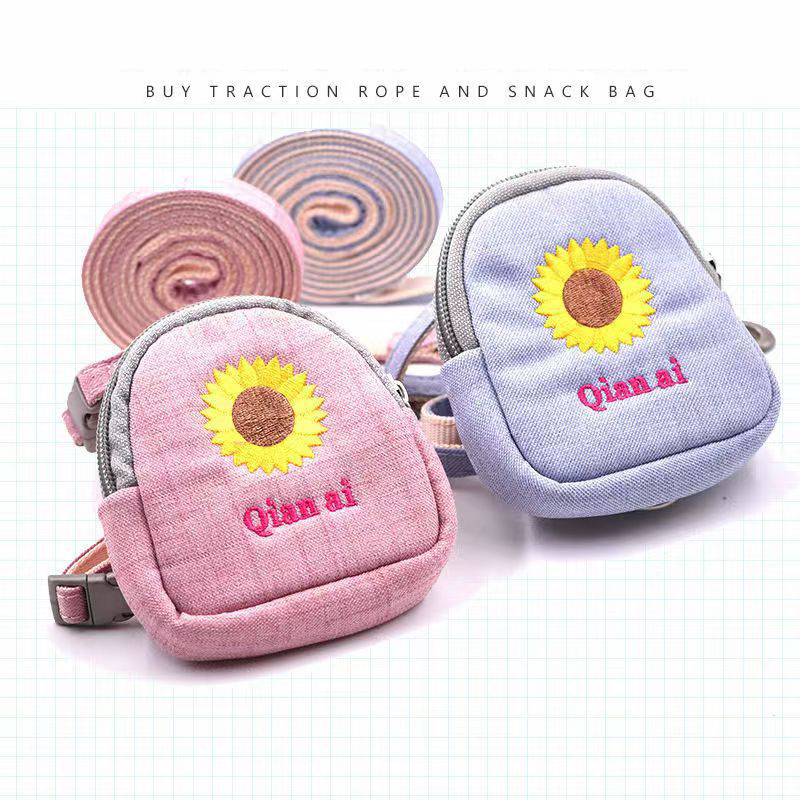 Manufacturer wholesale multi-colors cute design outdoor cat small dog harness with bag