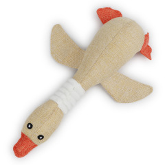 Manufacturer wholesale stuffed squeaky chew denim linen pet dog beige blue coffee duck toys