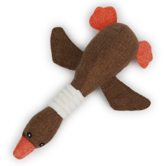 Manufacturer wholesale stuffed squeaky chew denim linen pet dog beige blue coffee duck toys