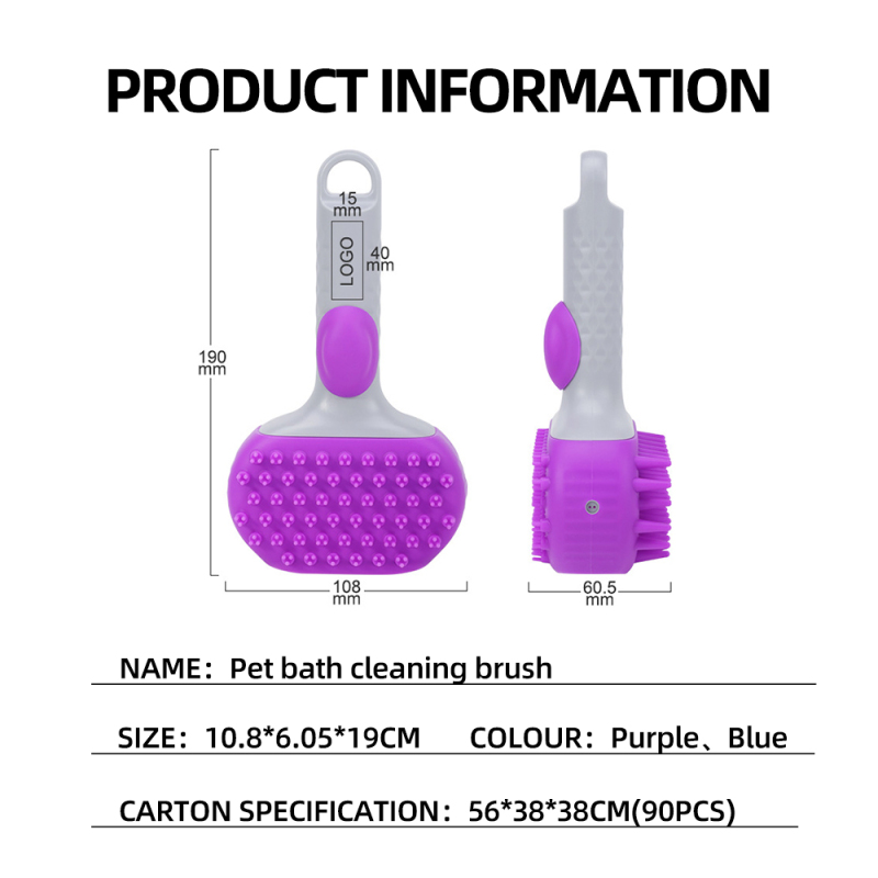 Wholesale Custom Logo Silicone Plastic Shower Cat Bath Brush for Dog
