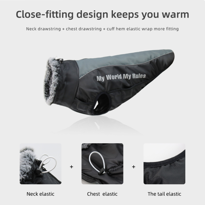 Wholesale Reflective Stripe Large Warm Winter Clothes Dog Coat