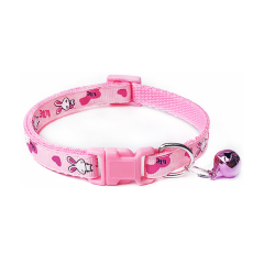 wholesale manufacturer rabbit pattern adjustable cat collar with bell