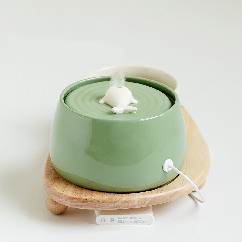 Manufacturer wholesale electric green beige cat luxury bowls with water fountain