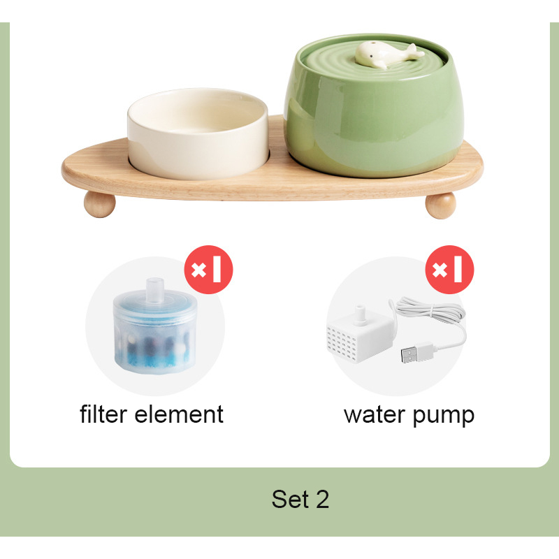 Manufacturer wholesale electric green beige cat luxury bowls with water fountain